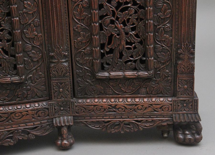 Antique 19th Century Anglo-Indian carved cabinet