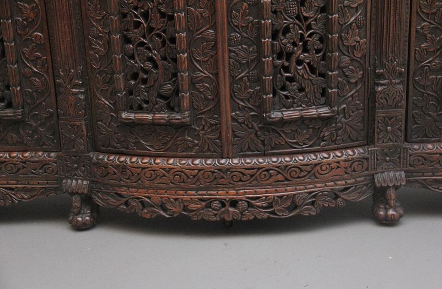 Antique 19th Century Anglo-Indian carved cabinet