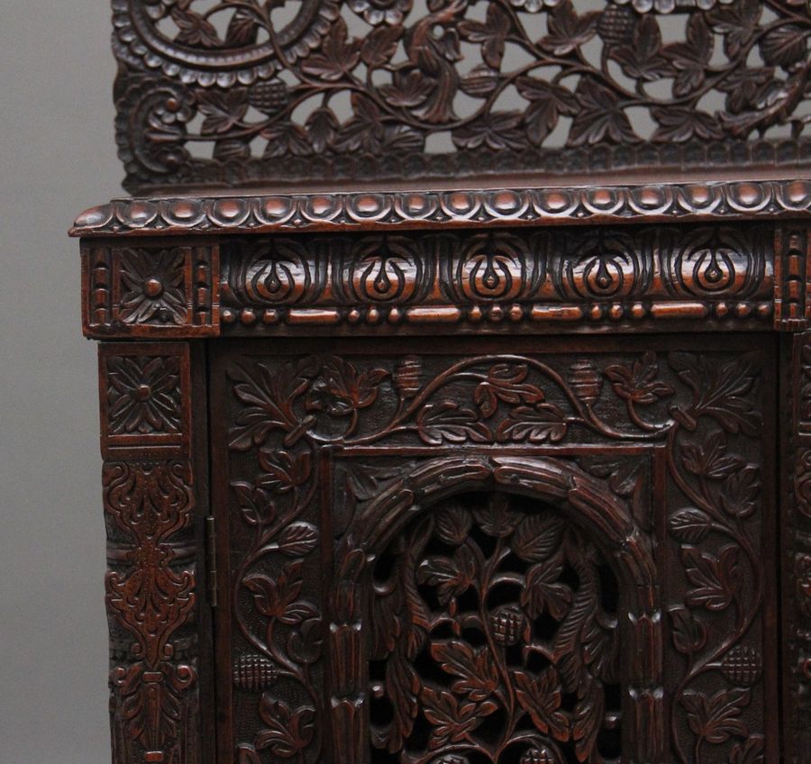 Antique 19th Century Anglo-Indian carved cabinet