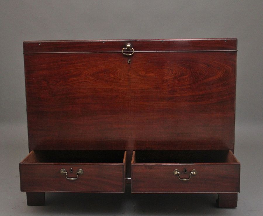 Antique 18th Century mahogany Irish silver chest