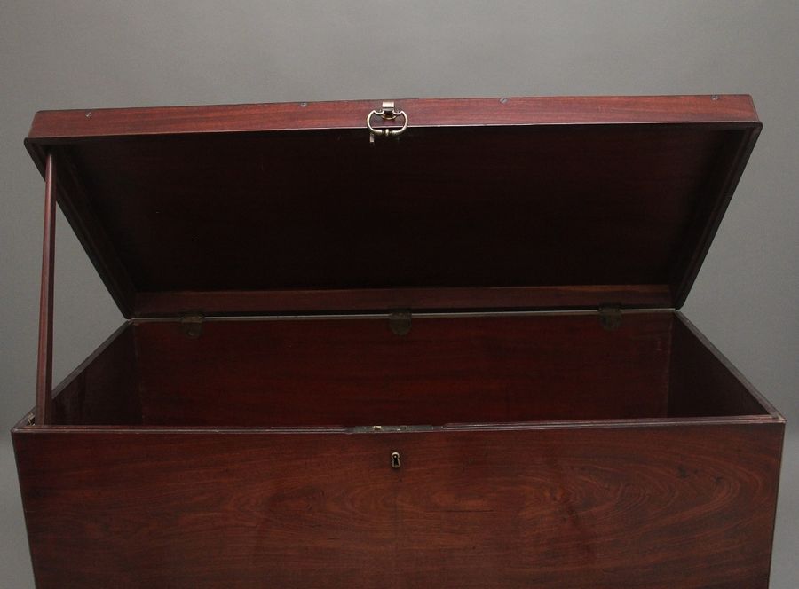 Antique 18th Century mahogany Irish silver chest