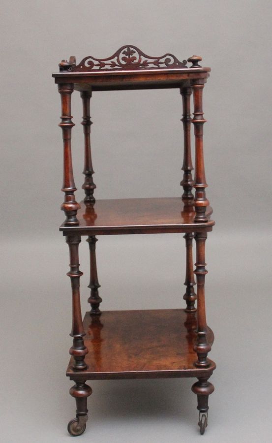 Antique 19th Century burr walnut whatnot