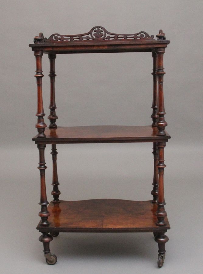 Antique 19th Century burr walnut whatnot