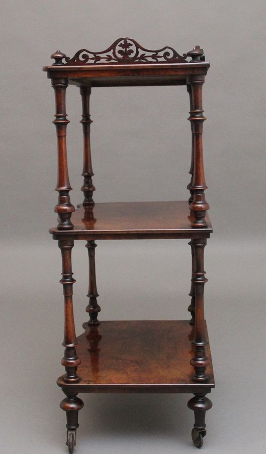 Antique 19th Century burr walnut whatnot