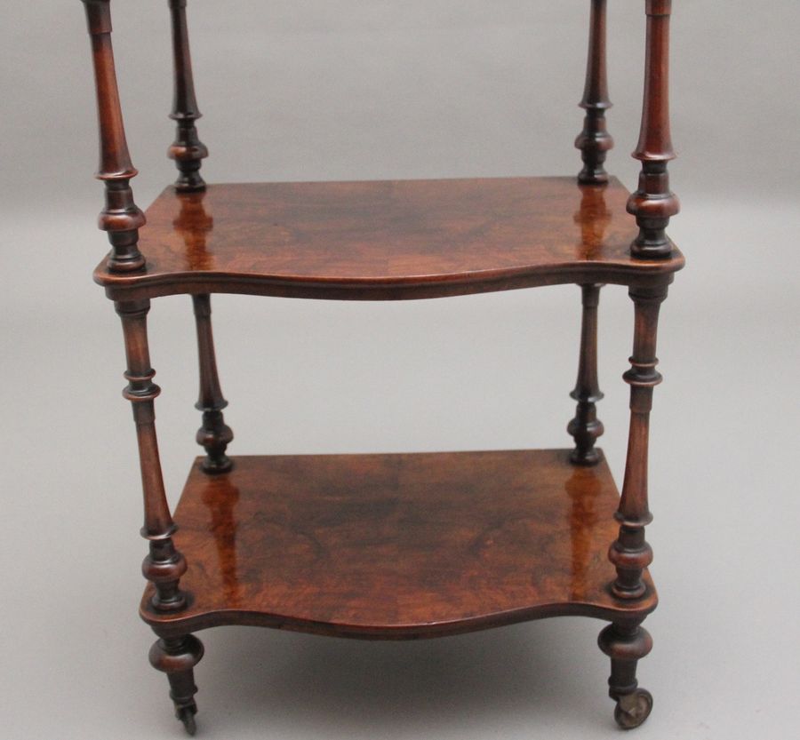 Antique 19th Century burr walnut whatnot