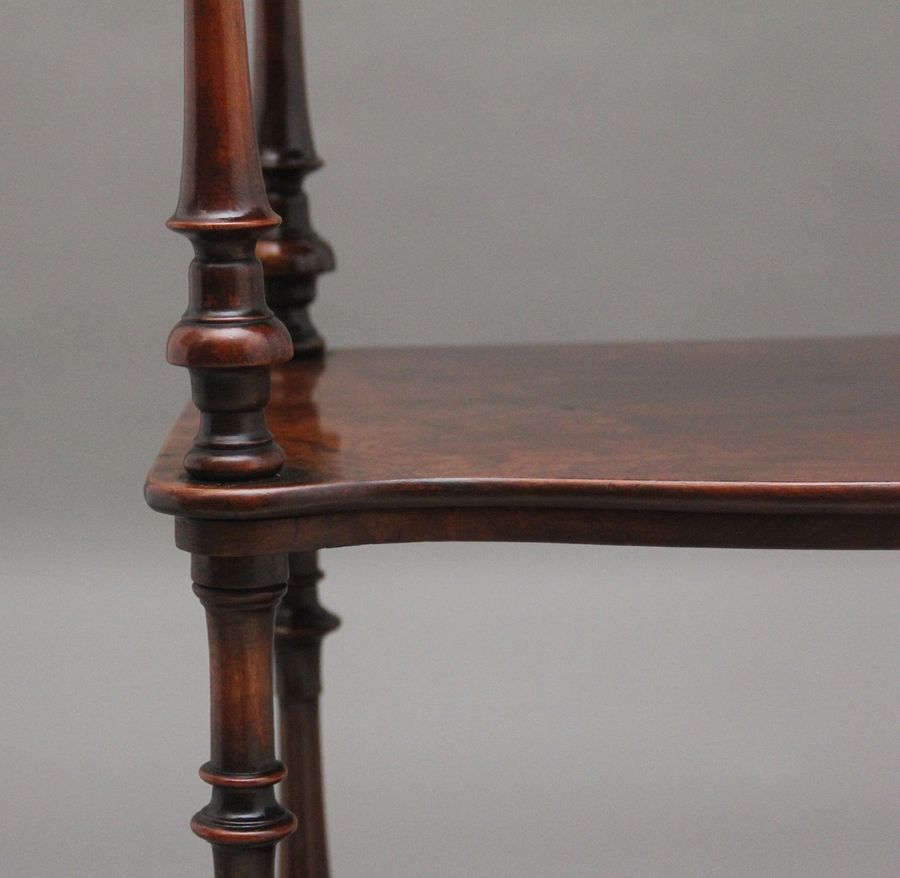 Antique 19th Century burr walnut whatnot