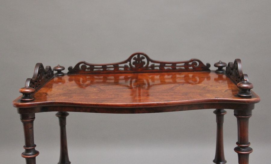 Antique 19th Century burr walnut whatnot