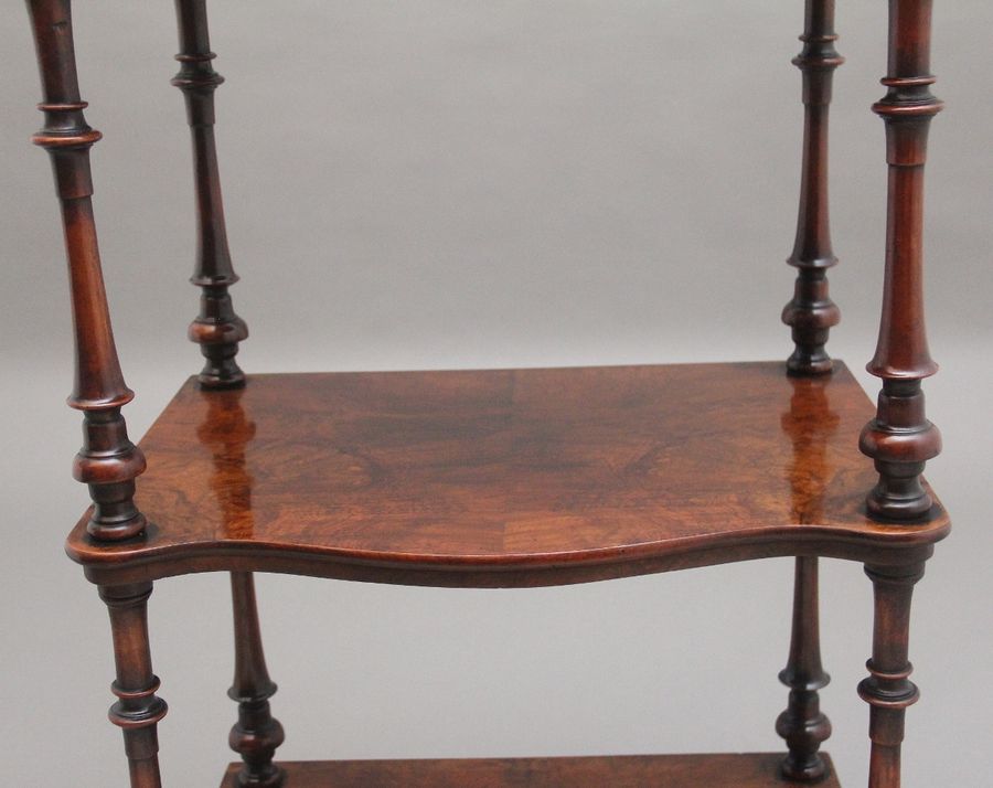 Antique 19th Century burr walnut whatnot