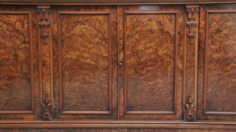 Antique Fabulous quality 19th Century burr walnut bookcase