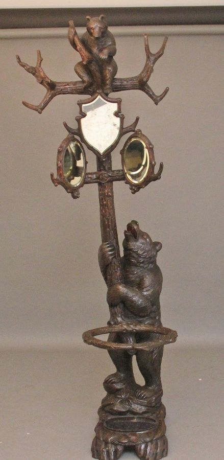 19th Century black forest bear hall stand