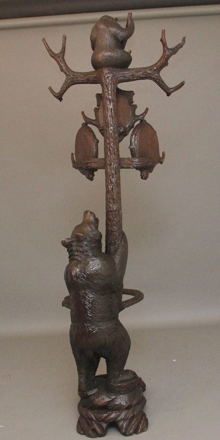 Antique 19th Century black forest bear hall stand