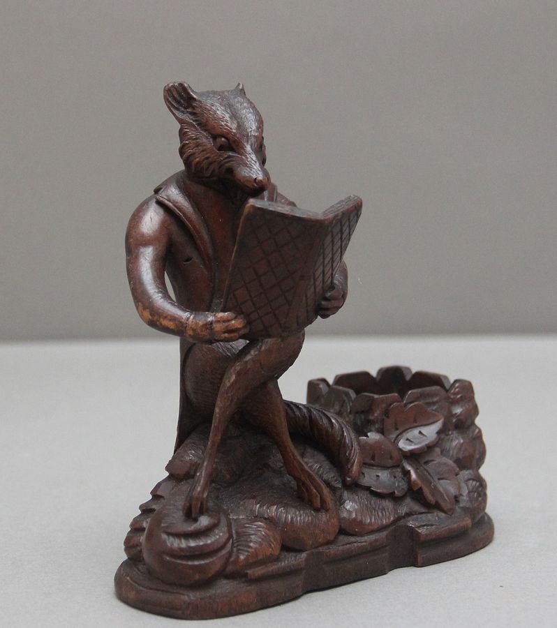 19th Century black forest carving of a fox