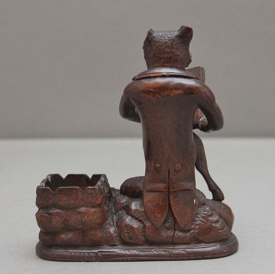 Antique 19th Century black forest carving of a fox