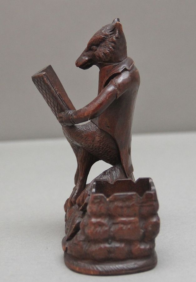 Antique 19th Century black forest carving of a fox