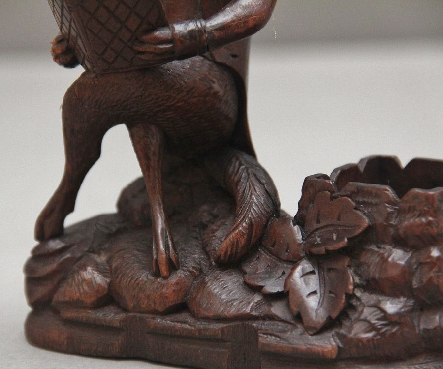 Antique 19th Century black forest carving of a fox