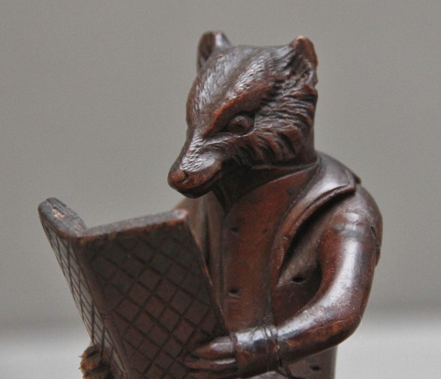 Antique 19th Century black forest carving of a fox