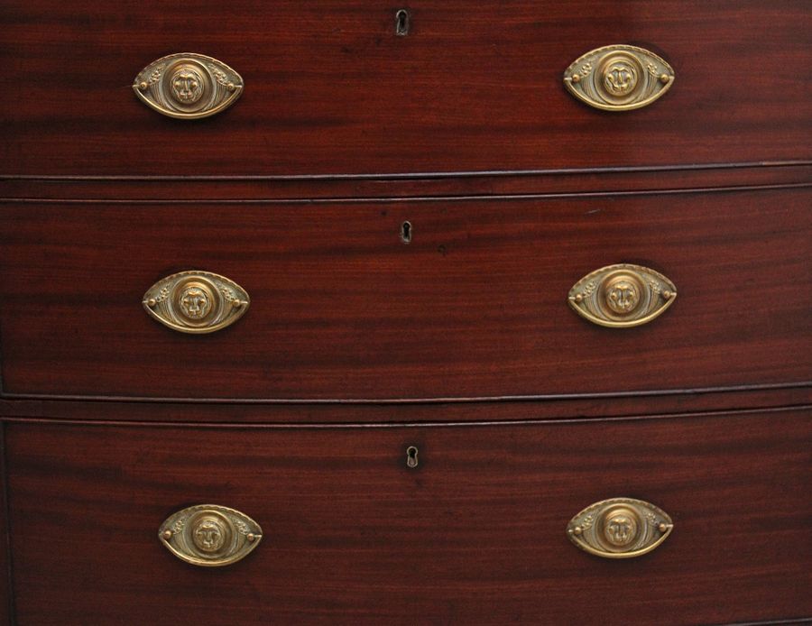 Antique Early 19th Century Georgian mahogany bowfront chest