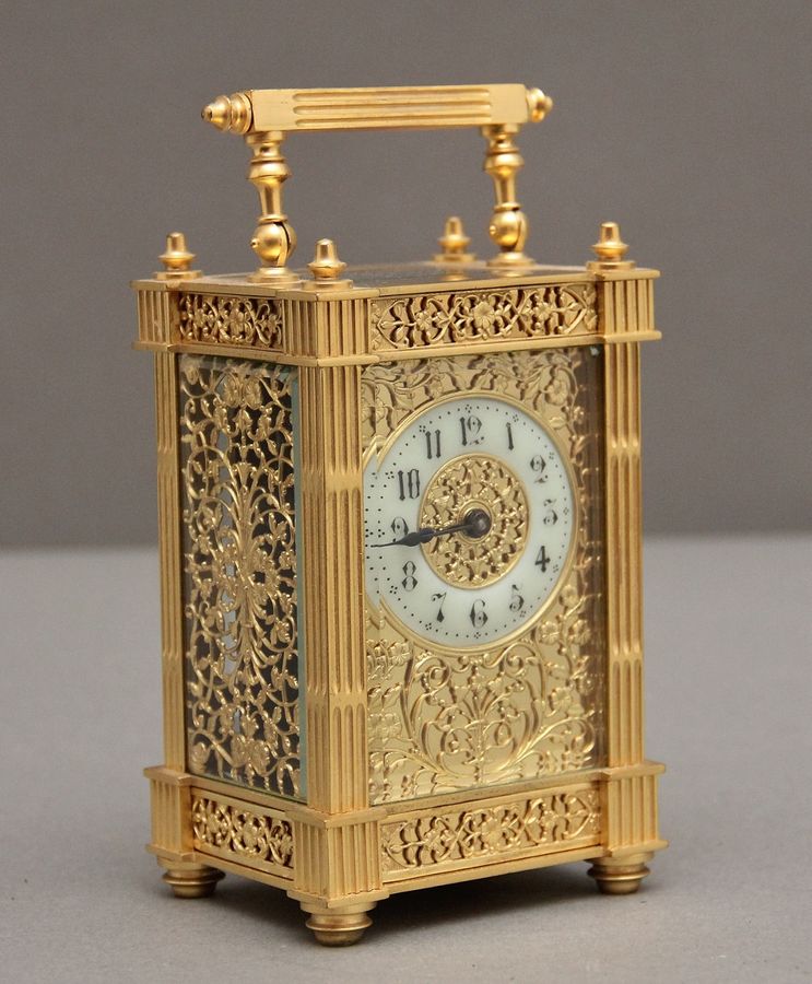 Early 20th Century gilt metal carriage clock