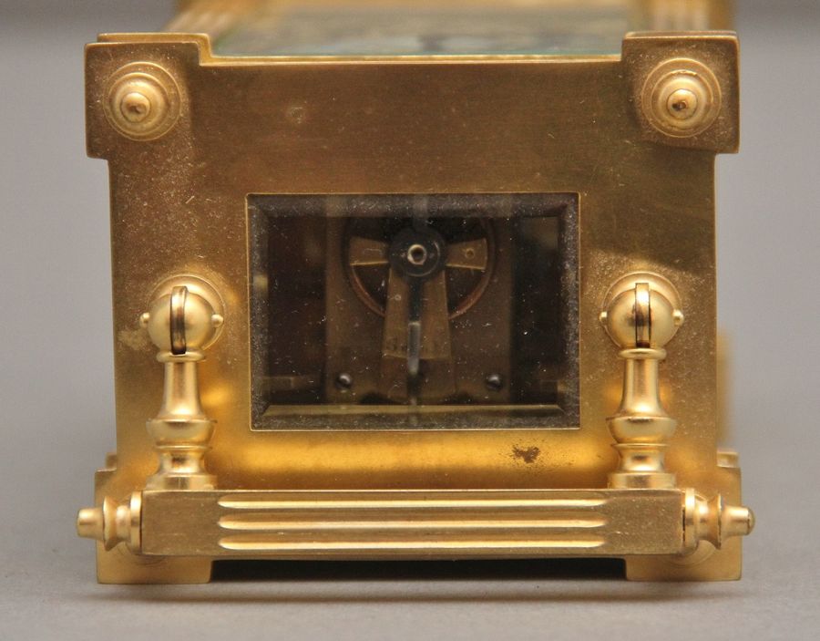 Antique Early 20th Century gilt metal carriage clock