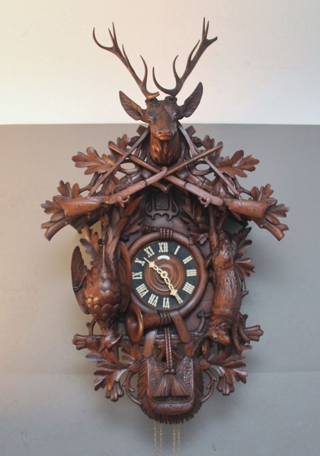 19th Century black forest walnut cuckoo clock