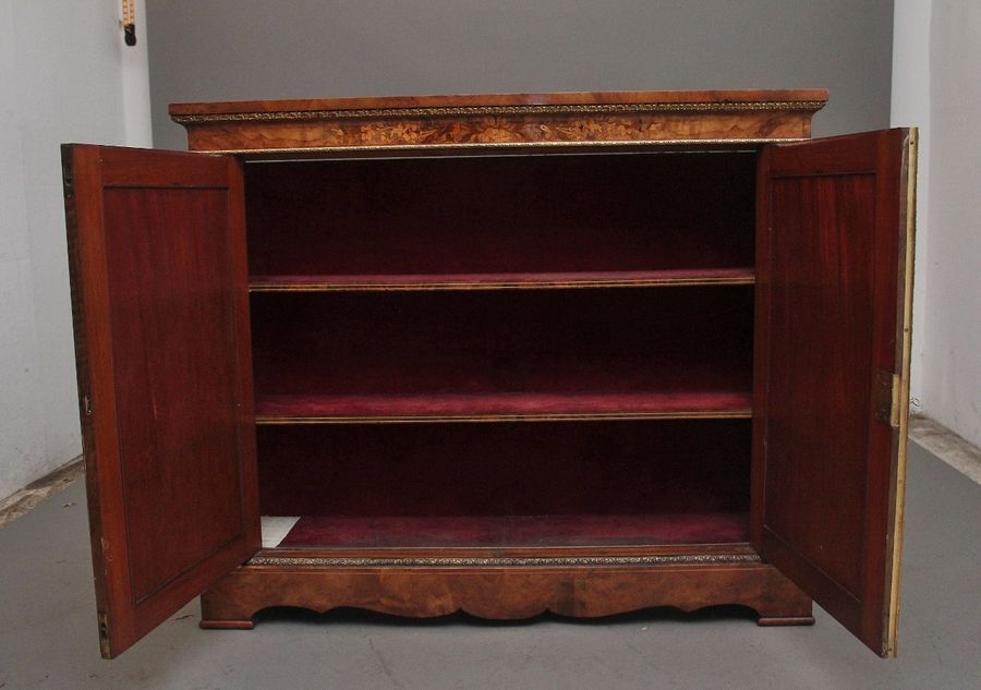 Antique 19th Century walnut and marquetry two door cabinet