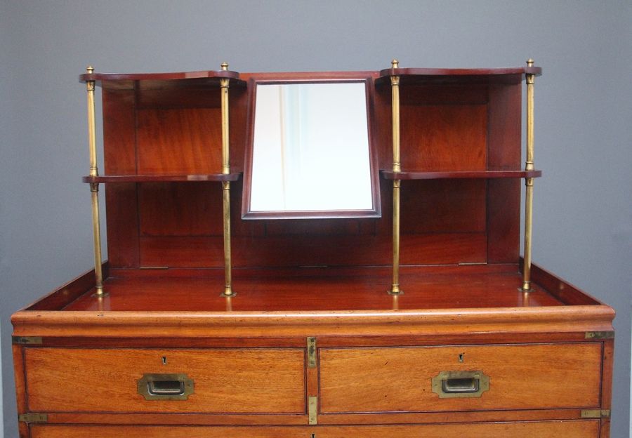 Antique 19th Century mahogany military chest