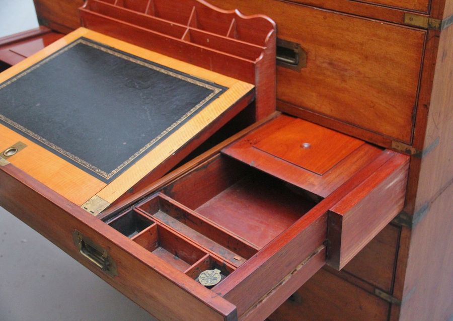 Antique 19th Century mahogany military chest