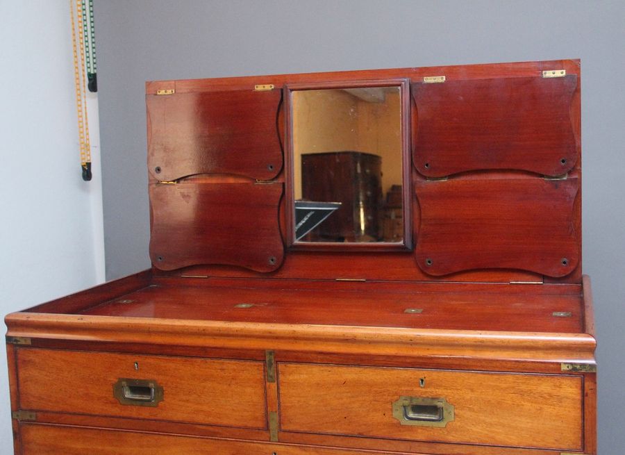 Antique 19th Century mahogany military chest