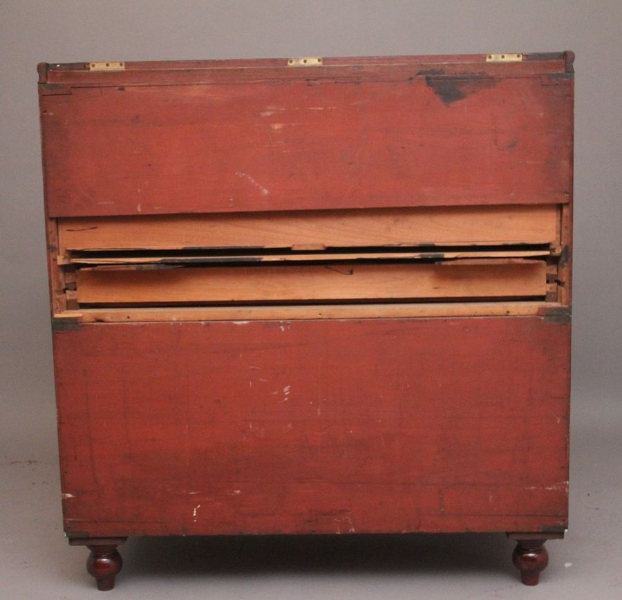 Antique 19th Century mahogany military chest