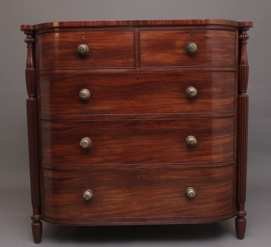 19th Century mahogany bowfront chest of exceptional quality