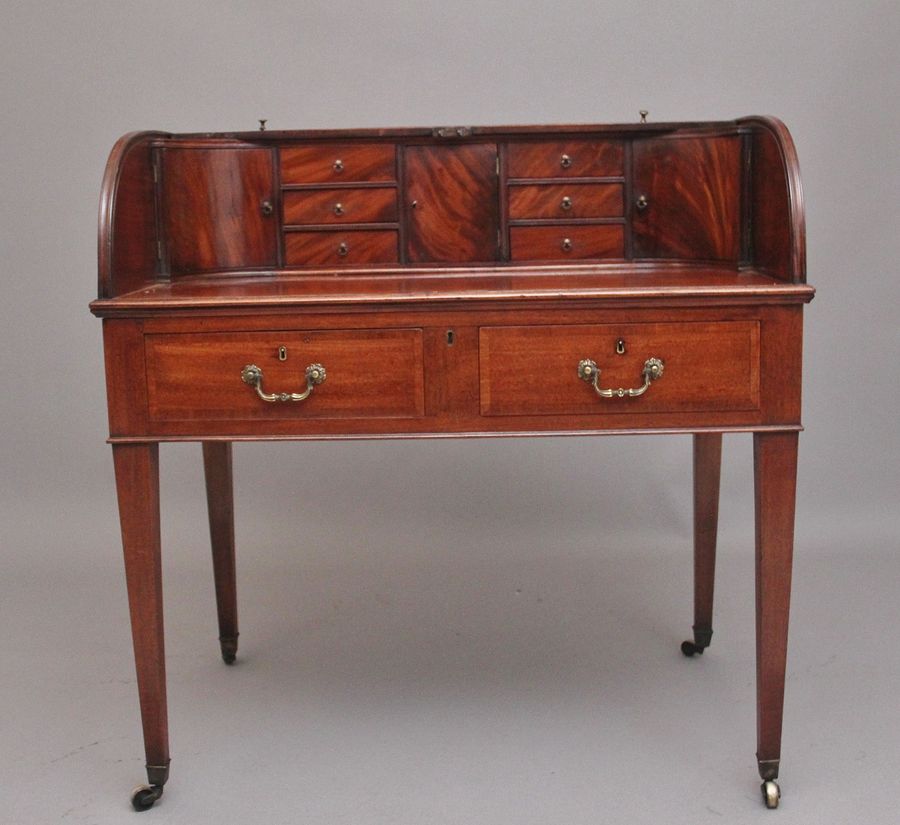 Antique Early 19th Century mahogany tambour desk