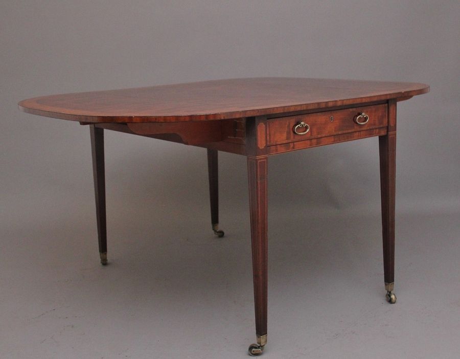 Antique Large early 19th Century inlaid mahogany Pembroke table