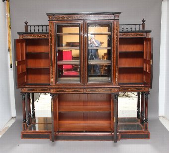 Antique Aesthetic movement display cabinet by Lamb of manchester