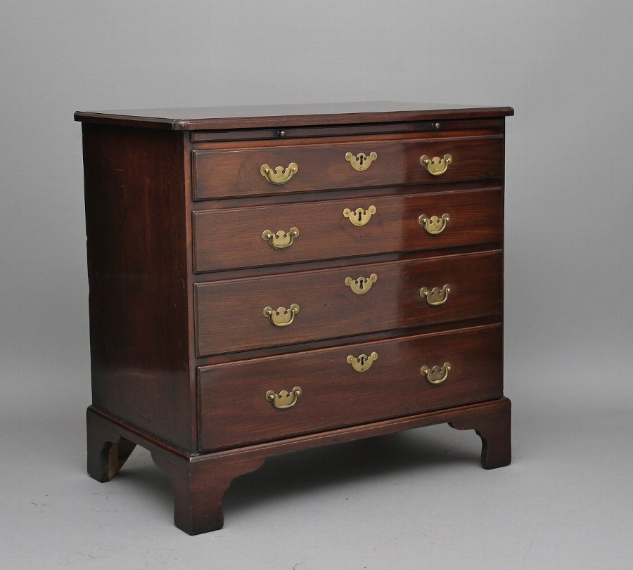 Antique 18th Century mahogany chest with brushing slide