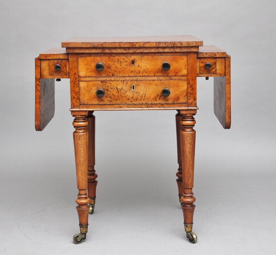 Antique 19th Century pollard oak drop leaf side table