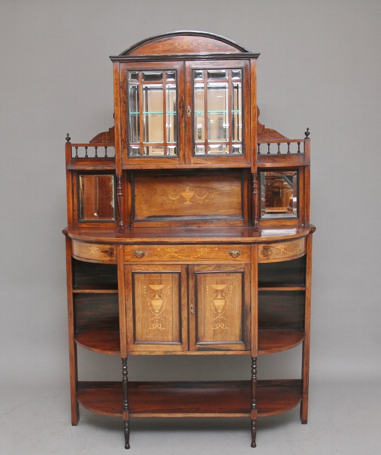 Antique 19th Century rosewood and inlaid cabinet