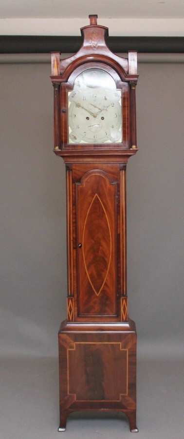 Antique 19th Century mahogany and inlaid long case clock