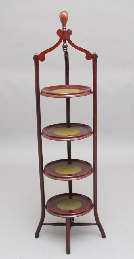 Antique Early 20th Century mahogany cake stand