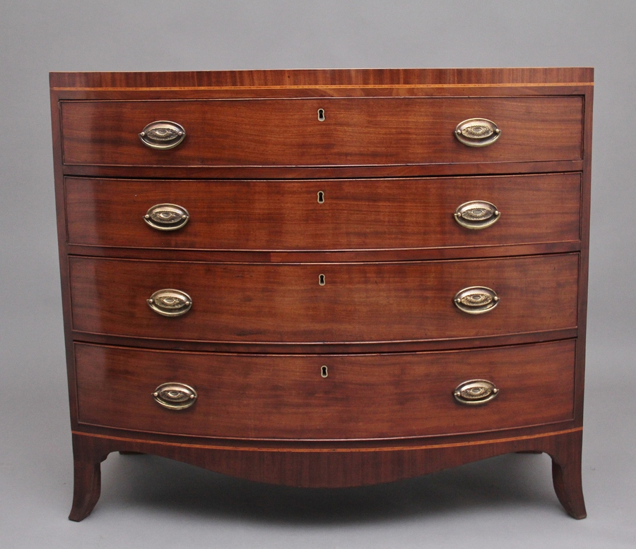 Antique Early 19th Century mahogany bowfront chest of drawers