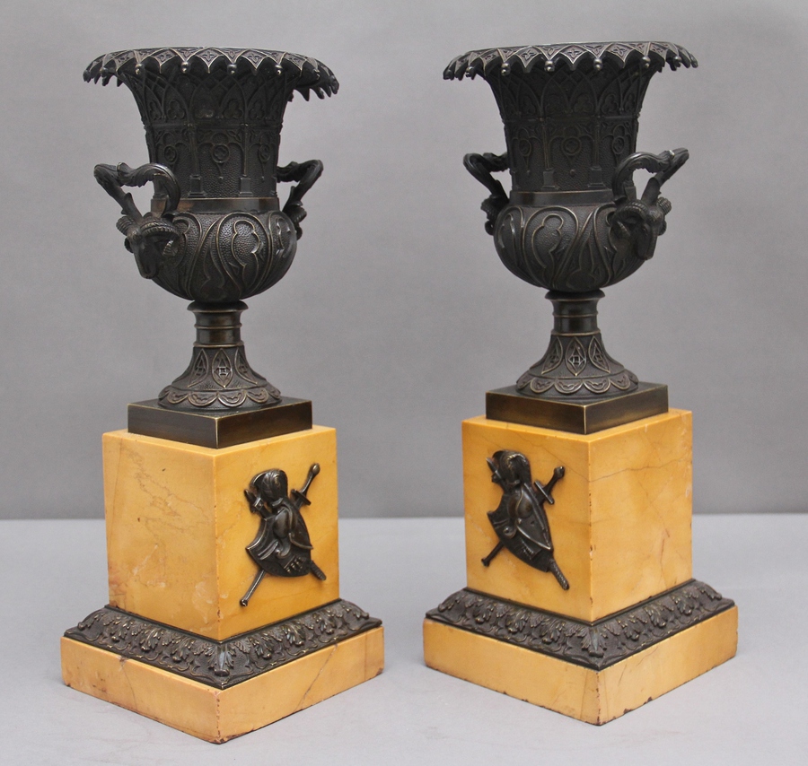 Antique Pair of early 19th Century bronze urns