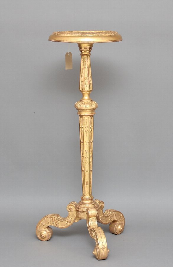Antique Carved and gilded torcher 