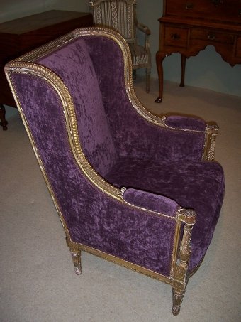 Giltwood Wing Chair c.1880