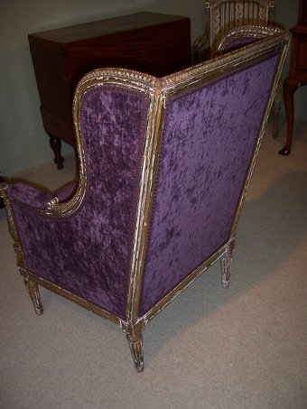 Antique Giltwood Wing Chair c.1880