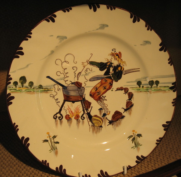 SOLD  Rare Set of 5 faience Creil Montereau Plates