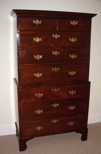 George II Mahogany Chest on Chest c 1750