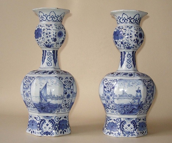 Pair of Delft Vases c1800
