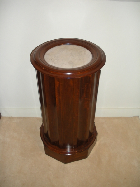 Antique Victorian mahogany marble top pot cupboard 