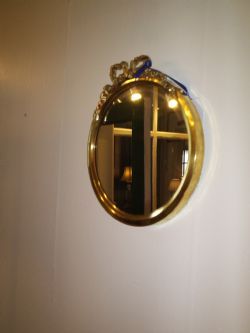 Antique Victorian Brass Framed Mirror 