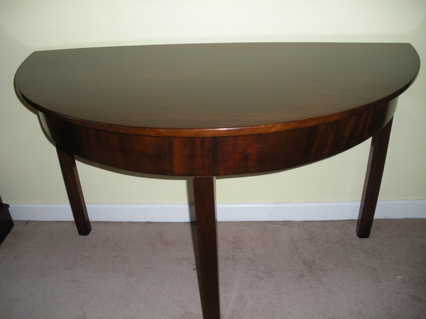 Pair George III Mahogany Demi-lune Side Tables