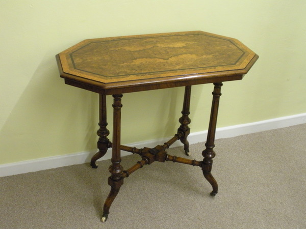 Antique Victorian Figured Walnut Occasional Table